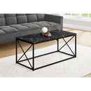 Monarch I 3783 Coffee Table - Black Marble/Black Metal IMAGE 2