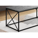 Monarch I 3785 Coffee Table - Grey Stone-Look/Black Metal IMAGE 3