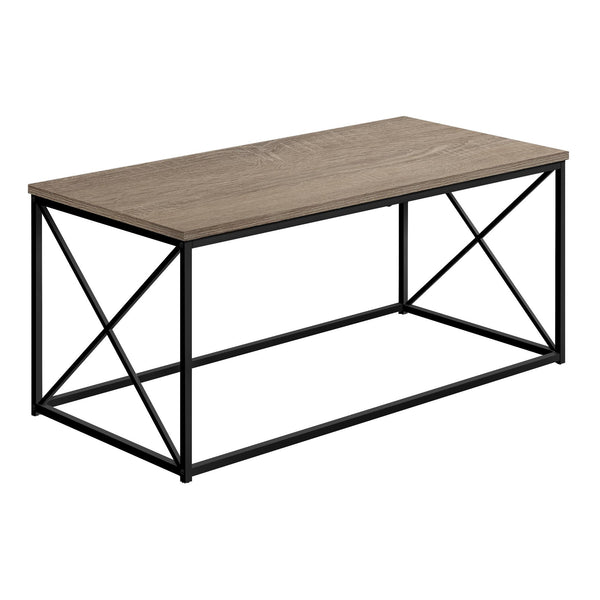 Monarch I 3786 Coffee Table - Dark Taupe/Black Metal IMAGE 1
