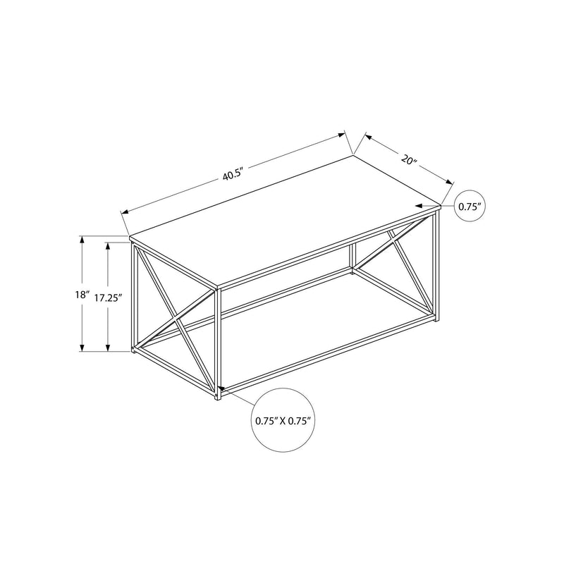 Monarch I 3786 Coffee Table - Dark Taupe/Black Metal IMAGE 5