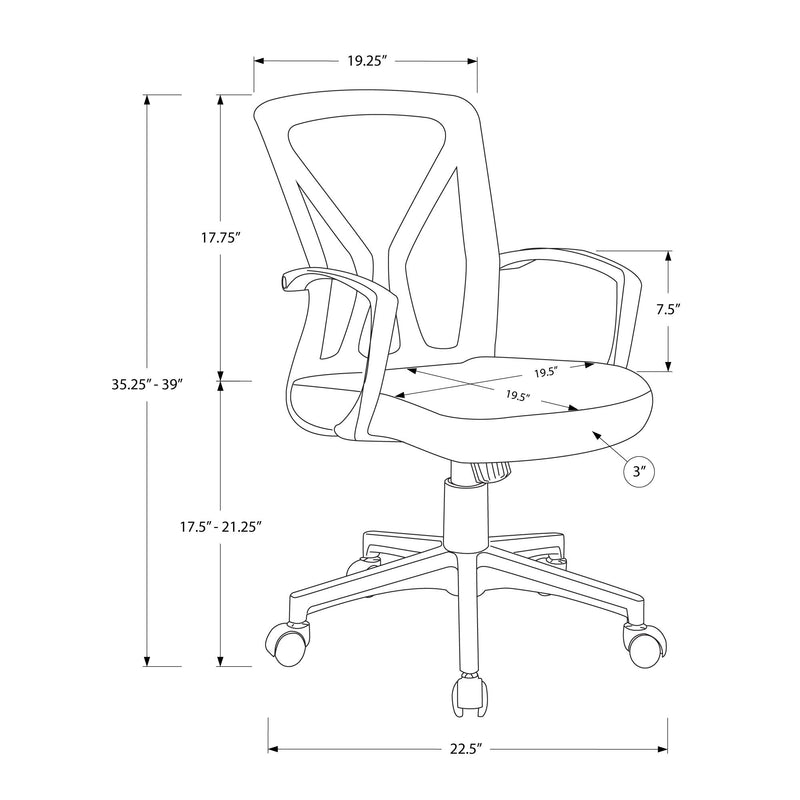 Monarch I 7341 Office Chair - White/Black Base IMAGE 5