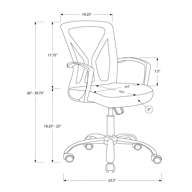 Monarch I 7461 Office Chair - Grey/Chrome Base IMAGE 5