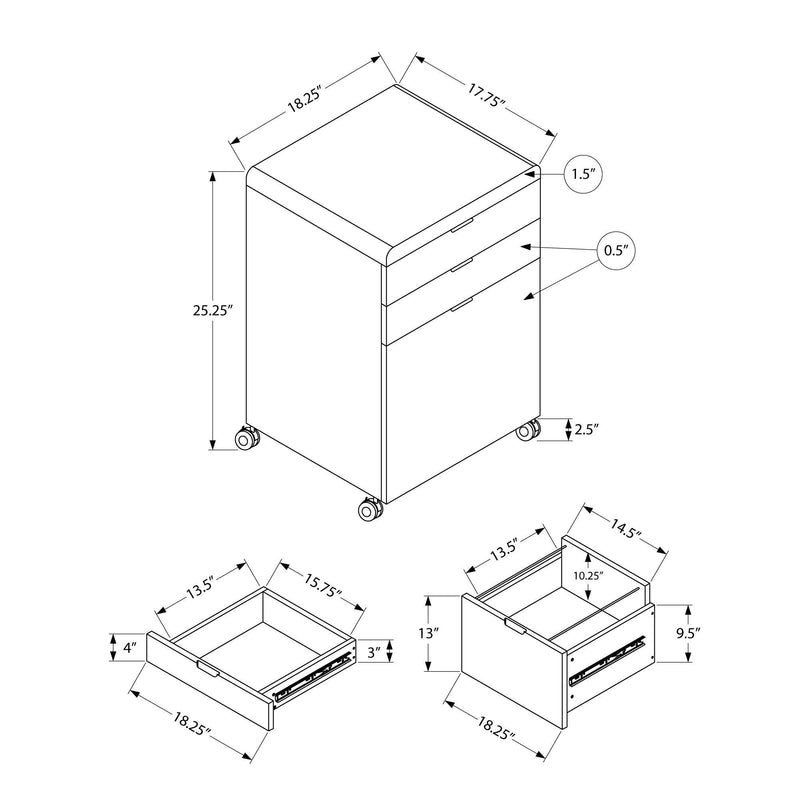 Monarch I 7583 Filling Cabinet - High Glossy White IMAGE 11