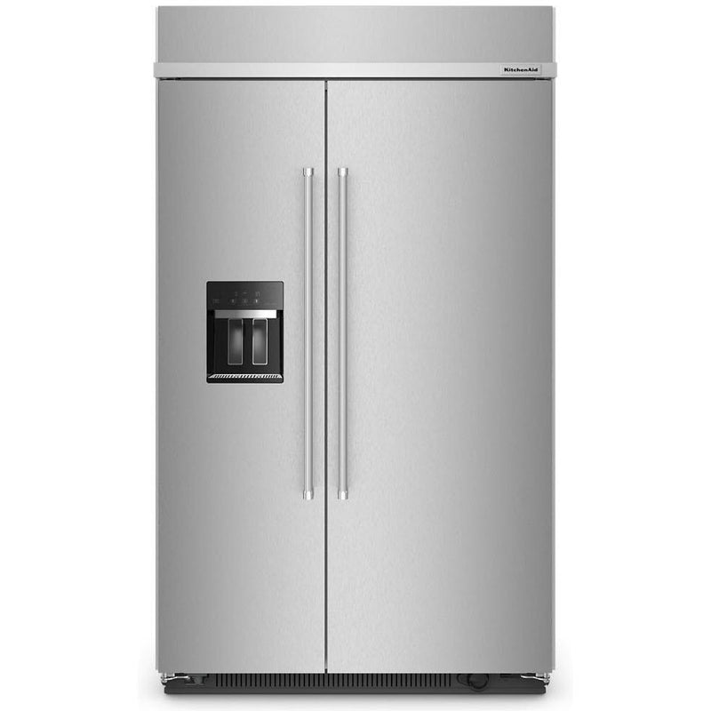 KitchenAid 48-inch, 29.4 cu. ft. Built-in Side-by-Side Refrigerator with External Water and Ice Dispensing System KBSD708MPS IMAGE 1