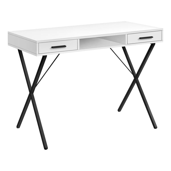 Monarch I 7790 Computer Desk - White/Black IMAGE 1