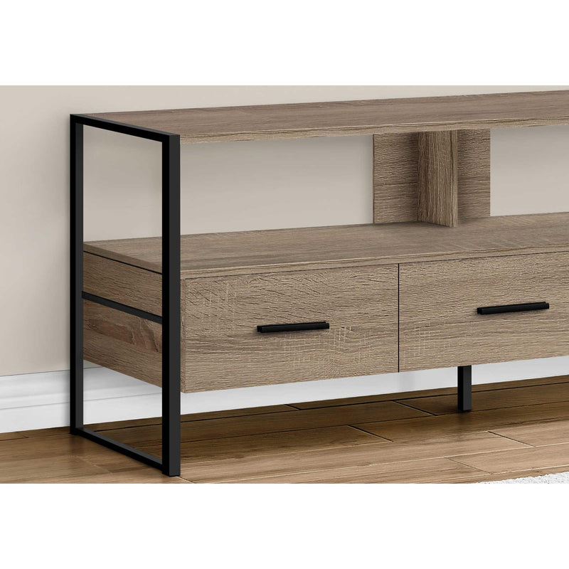 Monarch I 2618 TV Stand - Dark Taupe/Black Metal IMAGE 3