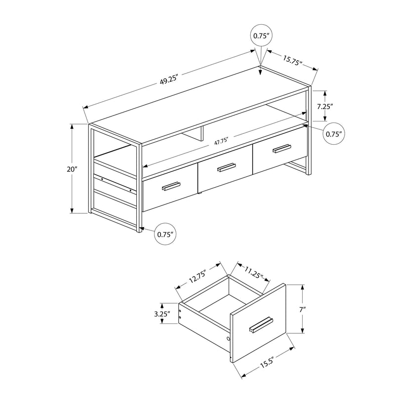 Monarch I 2619 TV Stand - Brown Reclaimed/Black Metal IMAGE 5