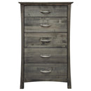 Mako Wood Furniture Megan 5-Drawer Chest Megan M-6000-30-D Chest - Semi-Grey IMAGE 1