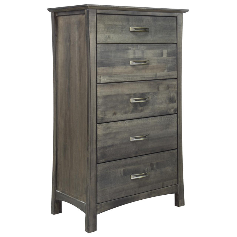 Mako Wood Furniture Megan 5-Drawer Chest Megan M-6000-30-D Chest - Semi-Grey IMAGE 2