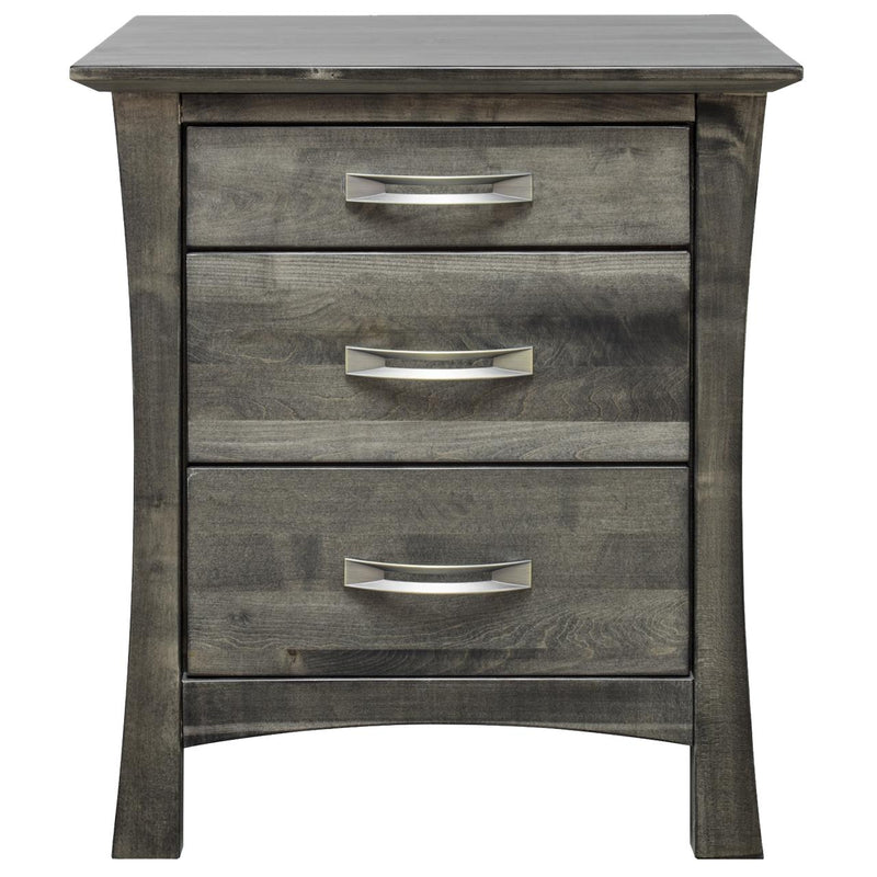 Mako Wood Furniture Megan 3-Drawer Nightstand Megan M-6000-65 Nightstand - Semi-Grey IMAGE 1