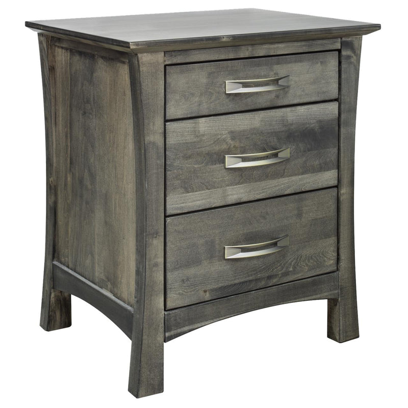 Mako Wood Furniture Megan 3-Drawer Nightstand Megan M-6000-65 Nightstand - Semi-Grey IMAGE 2