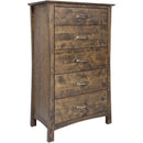  Mako Wood Furniture Megan 5-Drawer Chest Megan M-6000-30-D Chest - Brindle Brown IMAGE 2