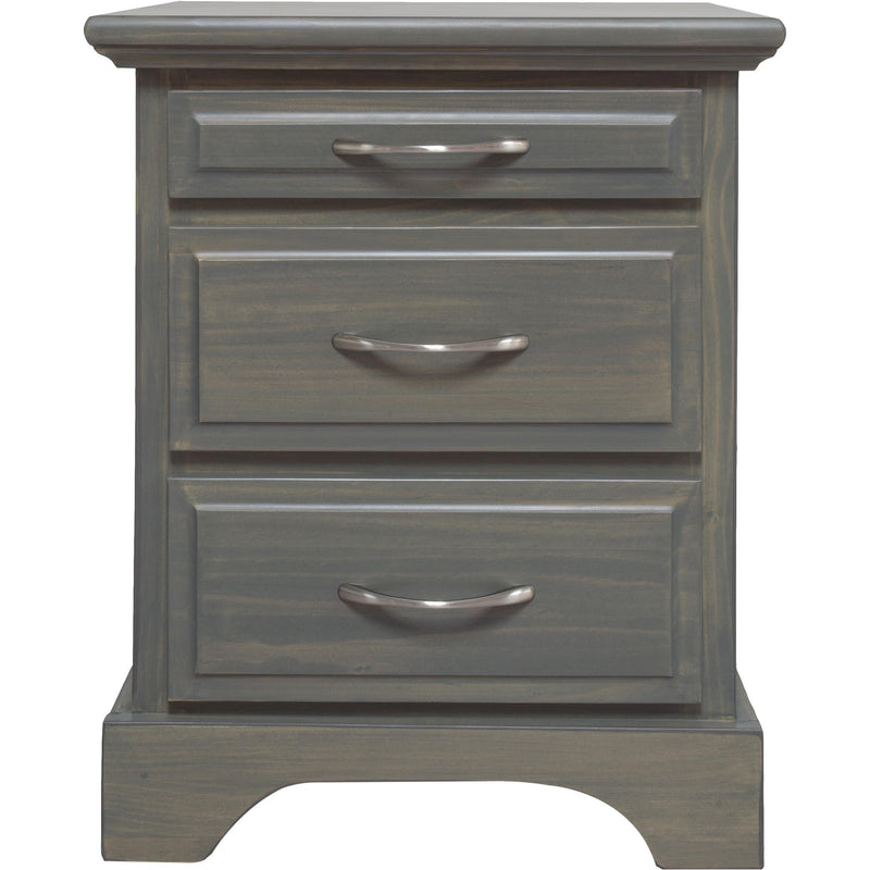 Mako Wood Furniture Symphony 3-Drawer Nightstand Symphony 2900-65 Nightstand - Green Grey IMAGE 1