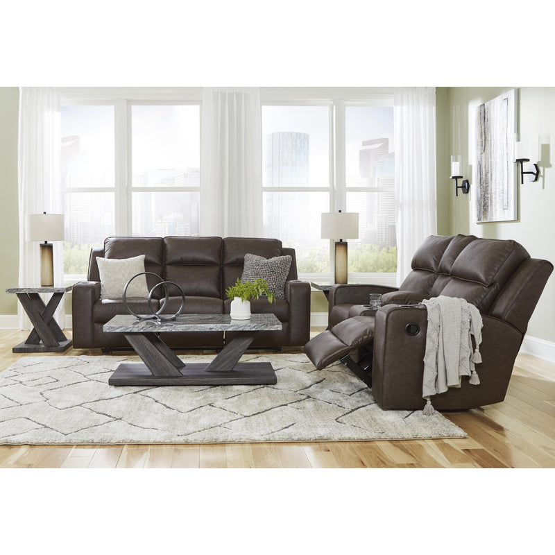 Signature Design by Ashley Lavenhorne Reclining Leather Look Loveseat with Console 6330694C IMAGE 14