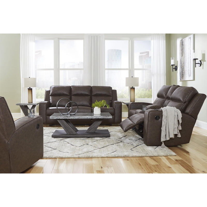 Signature Design by Ashley Lavenhorne Reclining Leather Look Loveseat with Console 6330694C IMAGE 15