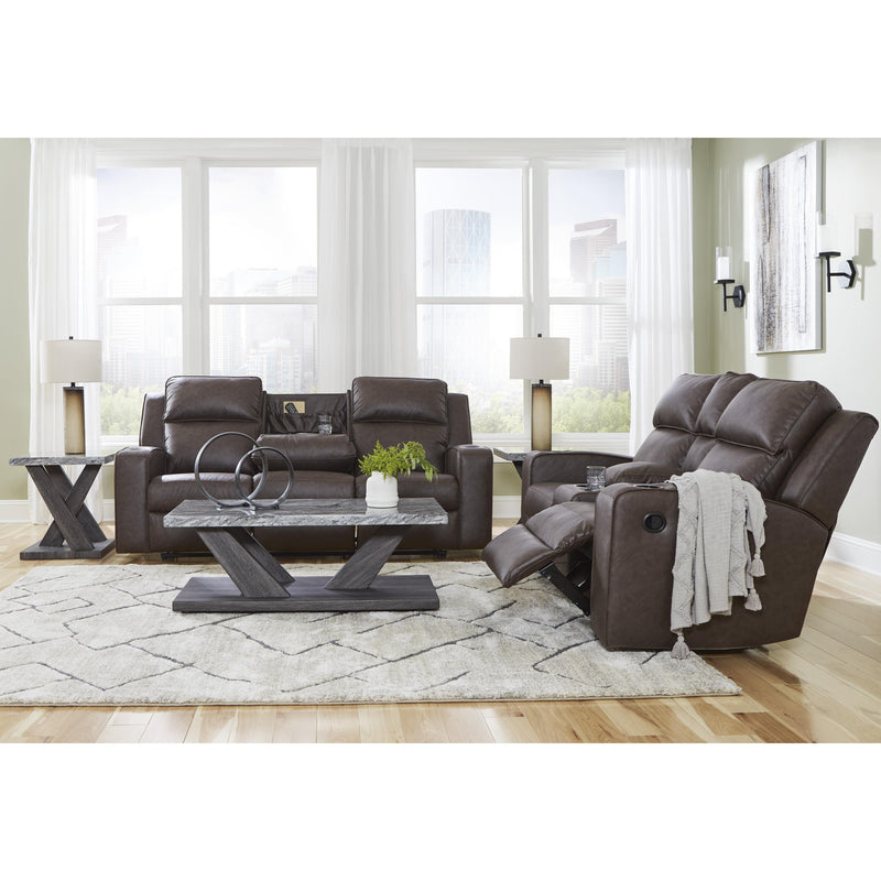 Signature Design by Ashley Lavenhorne Reclining Leather Look Loveseat with Console 6330694C IMAGE 17