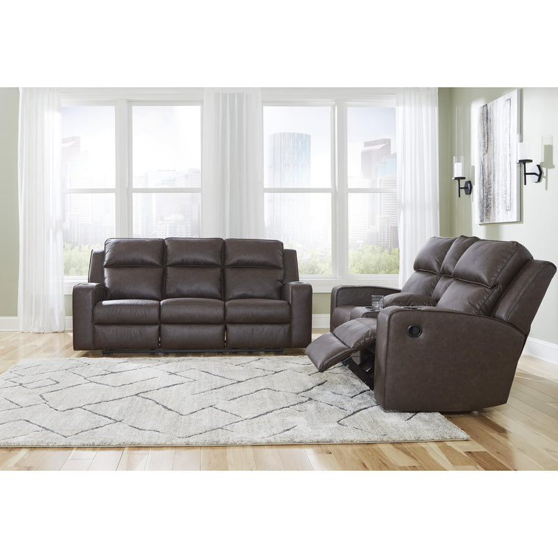 Signature Design by Ashley Lavenhorne Reclining Leather Look Loveseat with Console 6330694C IMAGE 8