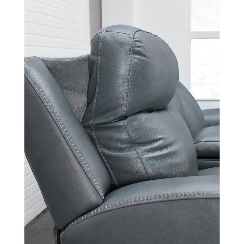 Signature Design by Ashley Mindanao Power Reclining Leather Match Loveseat with Console U5950418C IMAGE 10