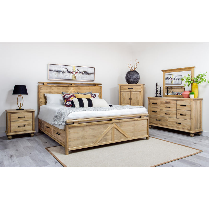 Mako Wood Furniture Victoria King Panel Bed with Storage 8300-ST-K IMAGE 2