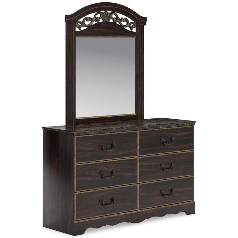 Signature Design by Ashley Glosmount 6-Drawer Dresser with Mirror B1055-231/B1055-36 IMAGE 1