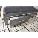 Signature Design by Ashley Lodanna B214B13 King Panel Bed with 2 Storage Drawers IMAGE 3