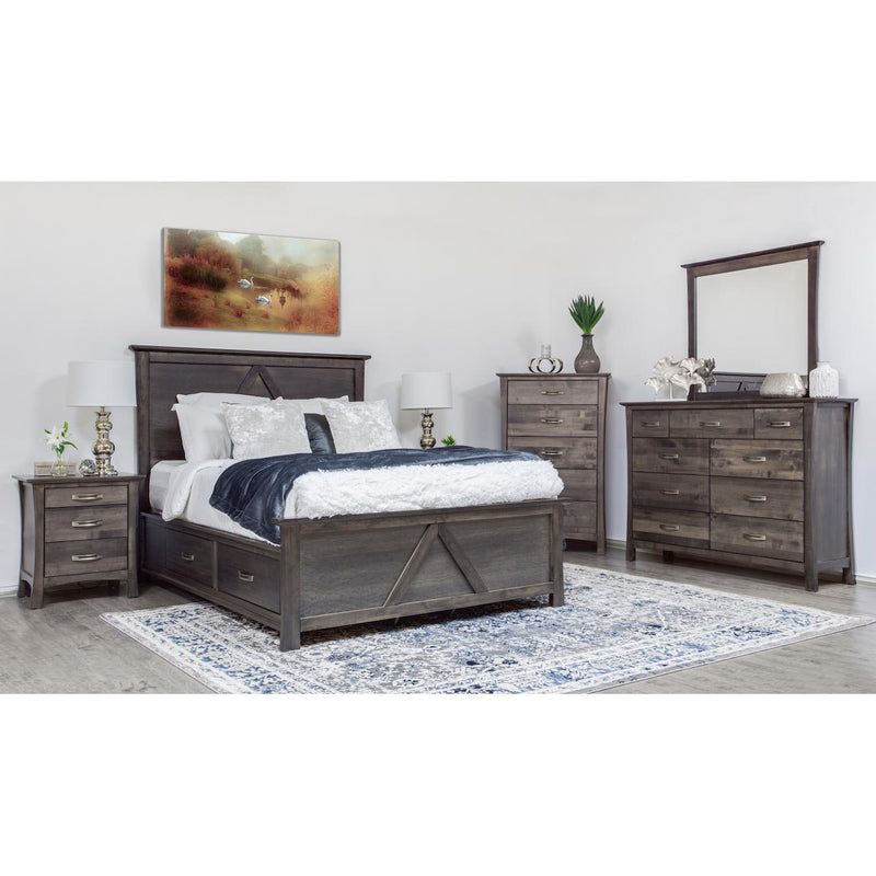 Mako Wood Furniture Megan King Bed with Storage Megan M-6000-ST-K King Storage Bed - Semi-Grey IMAGE 2