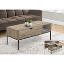 Monarch I 3806 Lift-Top Coffee Table - Dark Taupe/Black Metal IMAGE 3