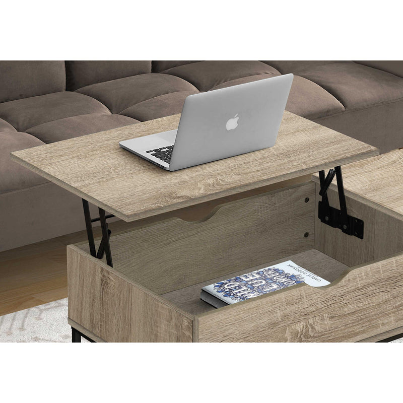 Monarch I 3806 Lift-Top Coffee Table - Dark Taupe/Black Metal IMAGE 5