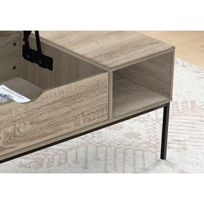 Monarch I 3806 Lift-Top Coffee Table - Dark Taupe/Black Metal IMAGE 6