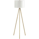 Monarch I 9736 Tripod Floor Lamp - Brass Metal / Ivory IMAGE 1