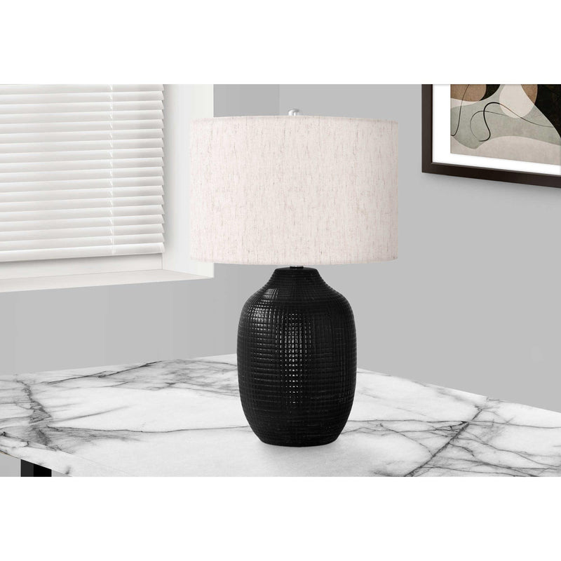 Monarch I 9705 Table Lamp - Black Ceramic / Ivory Shade IMAGE 5
