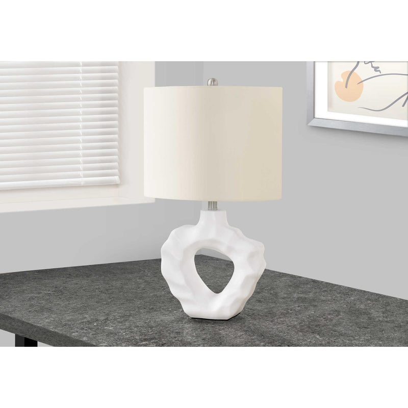 Monarch I 9727 Table Lamp - Cream Resin / Ivory Shade IMAGE 5