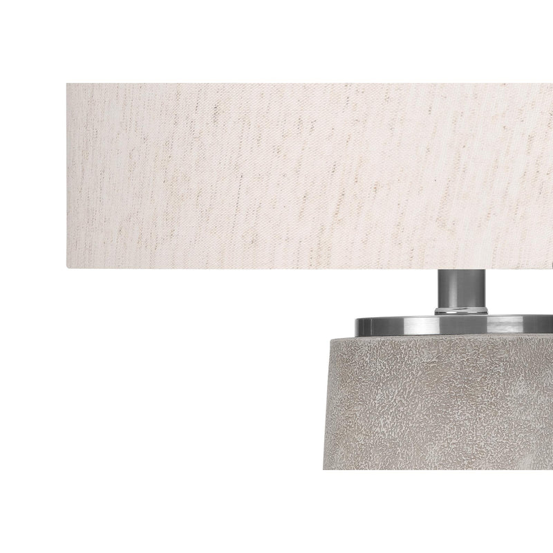 Monarch I 9712 Table Lamp - Grey Resin / Ivory Shade IMAGE 2