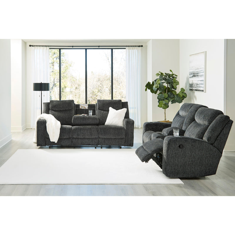 Signature Design by Ashley Martinglenn Reclining Fabric Loveseat with Console 4650494C IMAGE 12