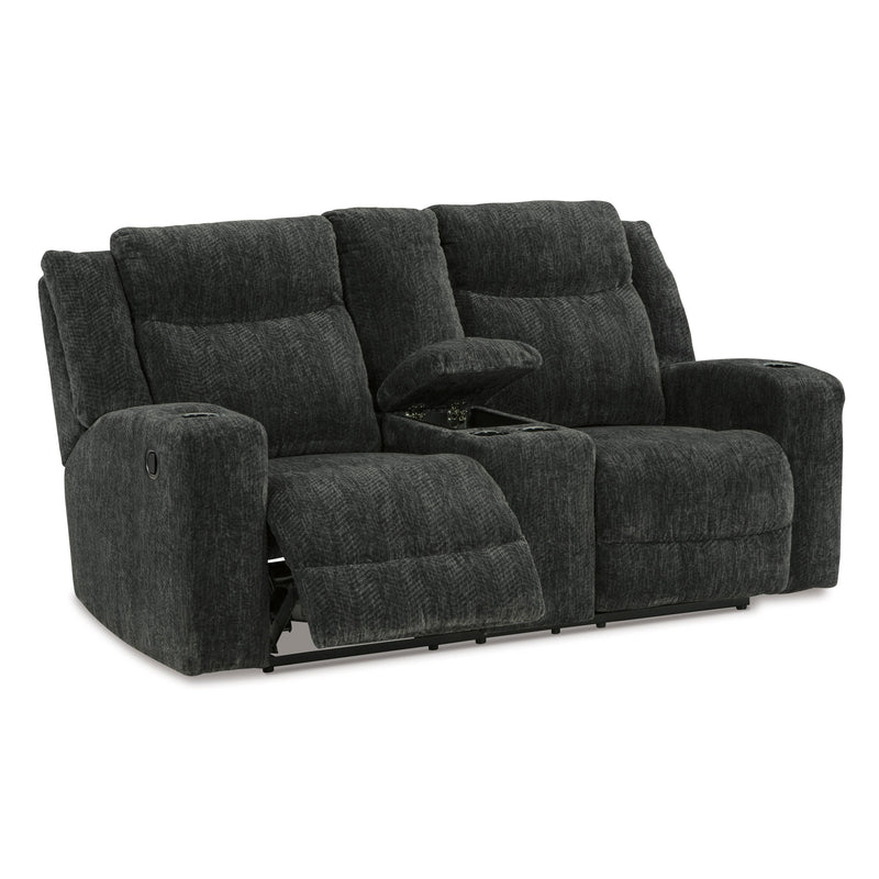 Signature Design by Ashley Martinglenn Reclining Fabric Loveseat with Console 4650494C IMAGE 2