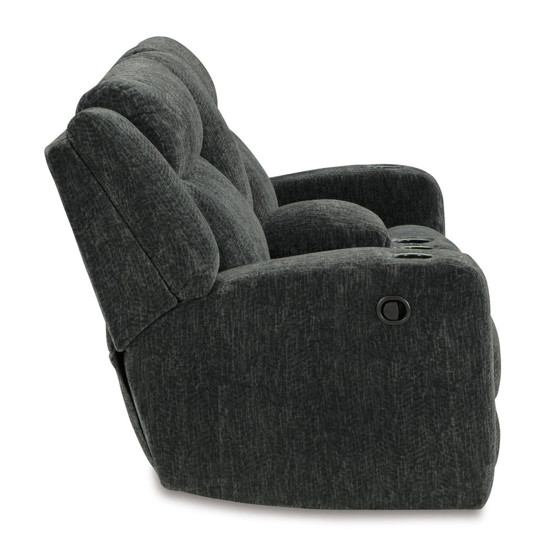 Signature Design by Ashley Martinglenn Reclining Fabric Loveseat with Console 4650494C IMAGE 4