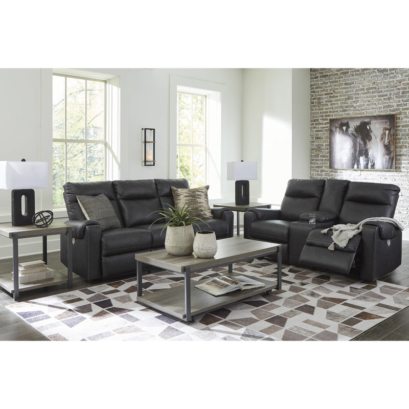 Signature Design by Ashley Axtellton Power Reclining Leather Look Loveseat with Console 3410596C IMAGE 11