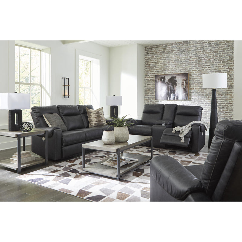 Signature Design by Ashley Axtellton Power Reclining Leather Look Loveseat with Console 3410596C IMAGE 13