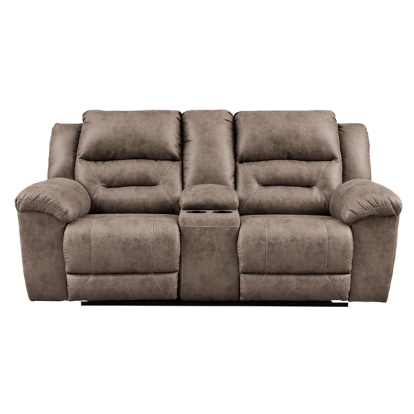 Signature Design by Ashley Stoneland Power Reclining Leather Look Loveseat with Console 3990596C IMAGE 1