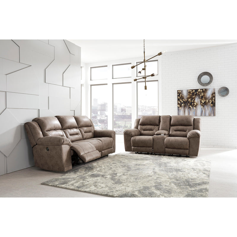 Signature Design by Ashley Stoneland Power Reclining Leather Look Loveseat with Console 3990596C IMAGE 6