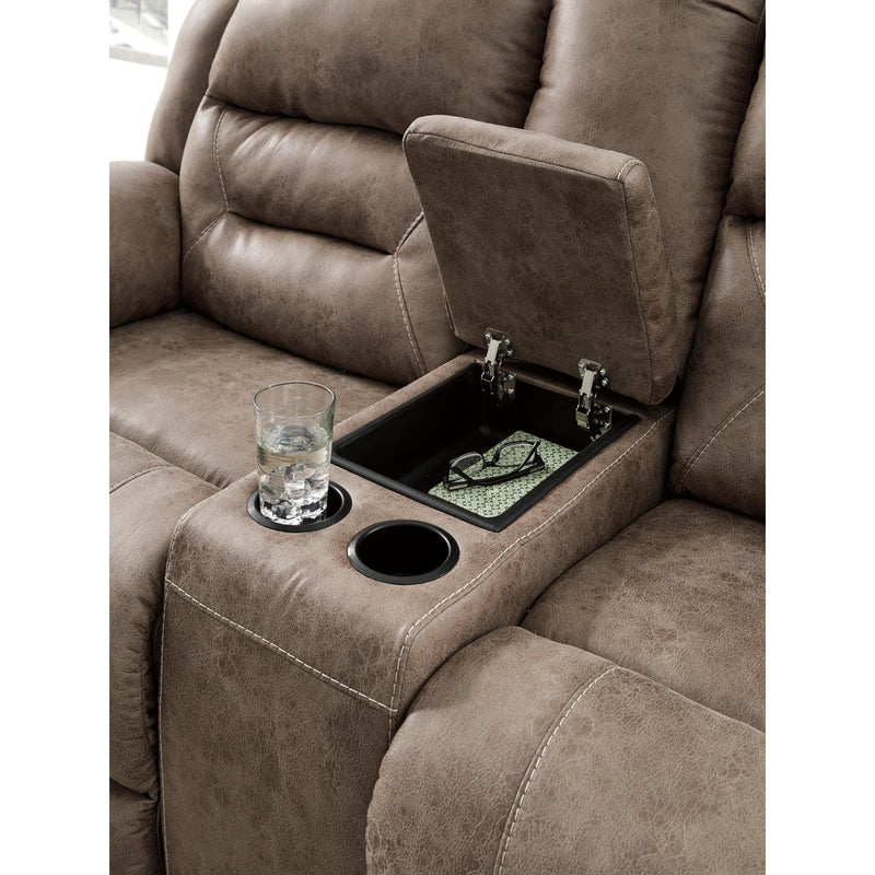 Signature Design by Ashley Stoneland Power Reclining Leather Look Loveseat with Console 3990596C IMAGE 7