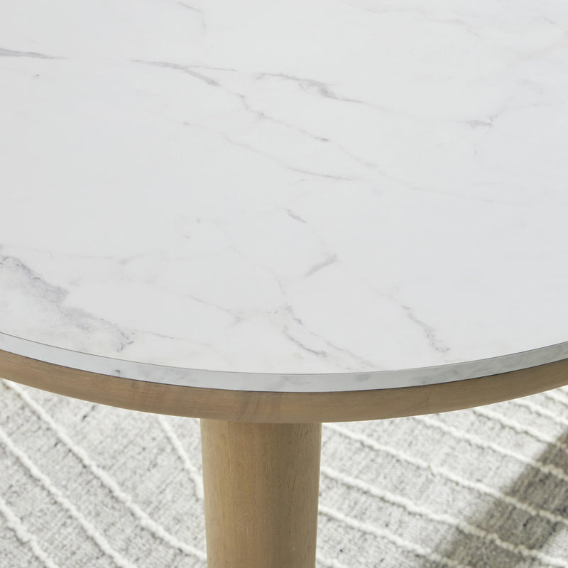 Signature Design by Ashley Round Sawdyn Dining Table with Faux Marble Top D427-15 IMAGE 5