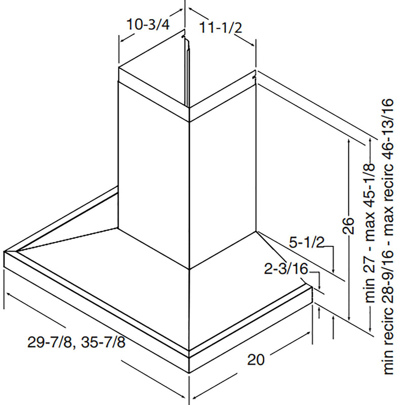 Broan 30-inch Pyramid Chimney Hood EWS1306SS IMAGE 6