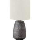 Monarch I 9633 Table Lamp - Grey Ceramic / Ivory Shade IMAGE 1