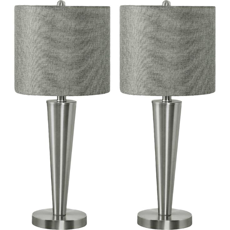 Monarch I 9642 Table Lamp - Nickel Metal / Grey USB IMAGE 1