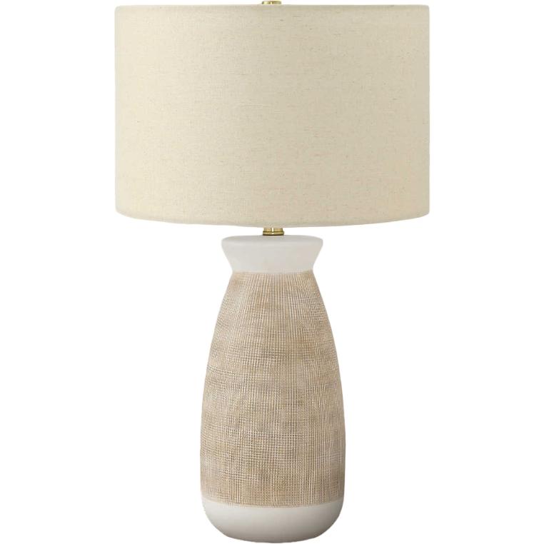 Monarch I 9724 Table Lamp - Cream Cermic / Beige Shade IMAGE 1