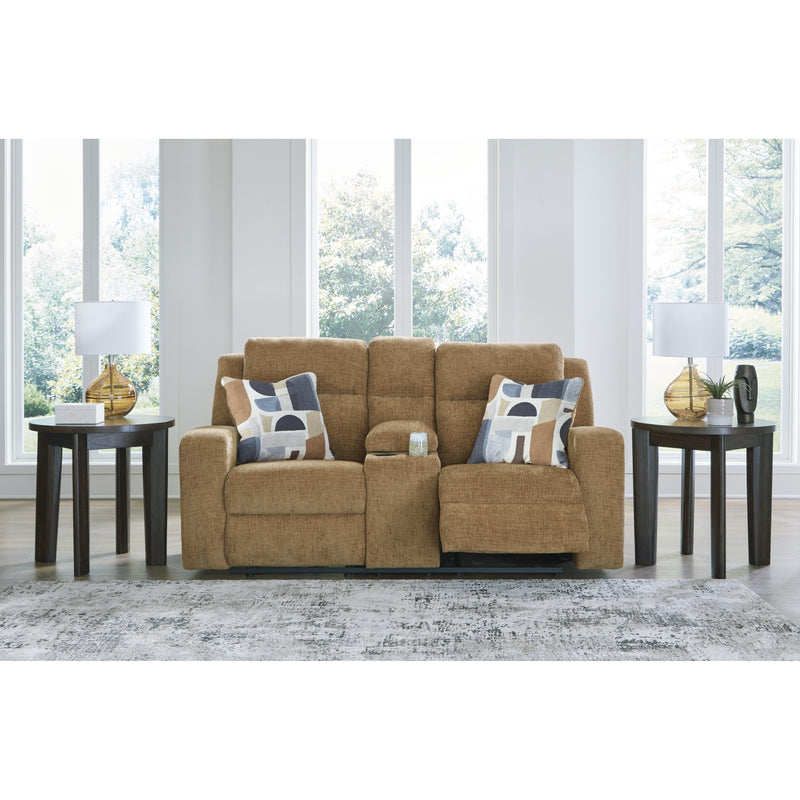 Signature Design by Ashley Kanlow Reclining Fabric Loveseat with Console 3860594C IMAGE 6