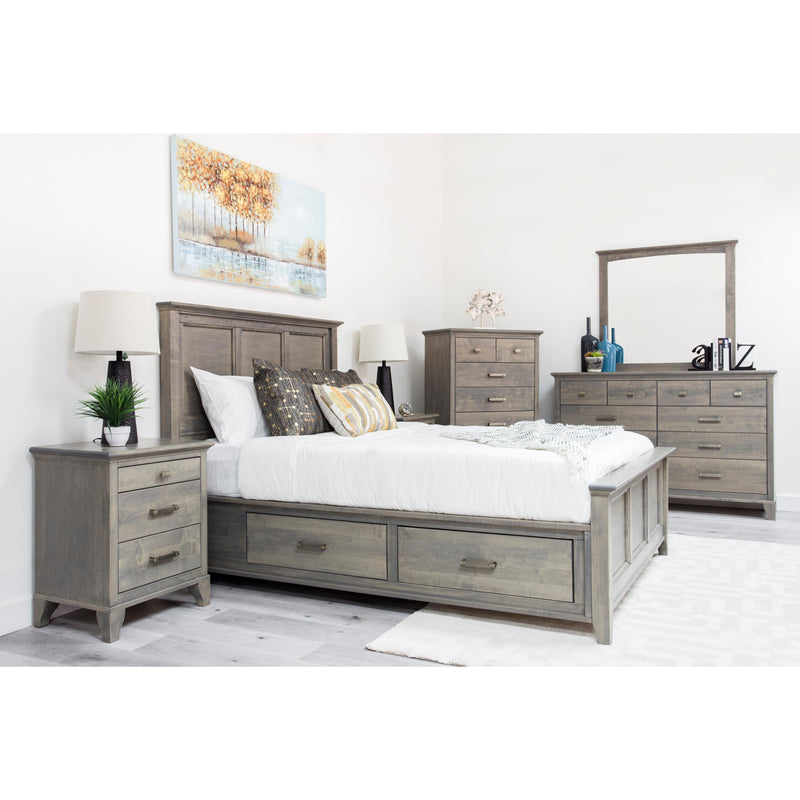 Mako Wood Furniture Acer King Bed with Storage Acer M-5800-ST-K King Storage Bed - Sand IMAGE 3