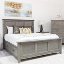 Mako Wood Furniture Acer Full Bed with Storage Acer M-5800-ST-DBL Full Storage Bed - Sand IMAGE 1