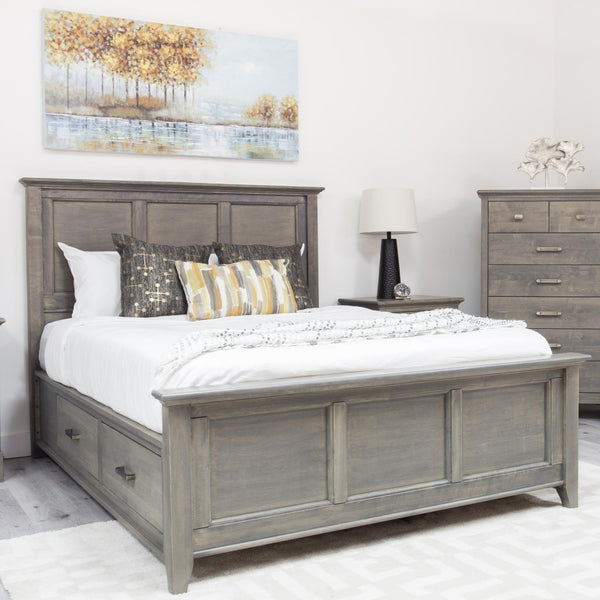 Mako Wood Furniture Acer Full Bed with Storage Acer M-5800-ST-DBL Full Storage Bed - Sand IMAGE 1